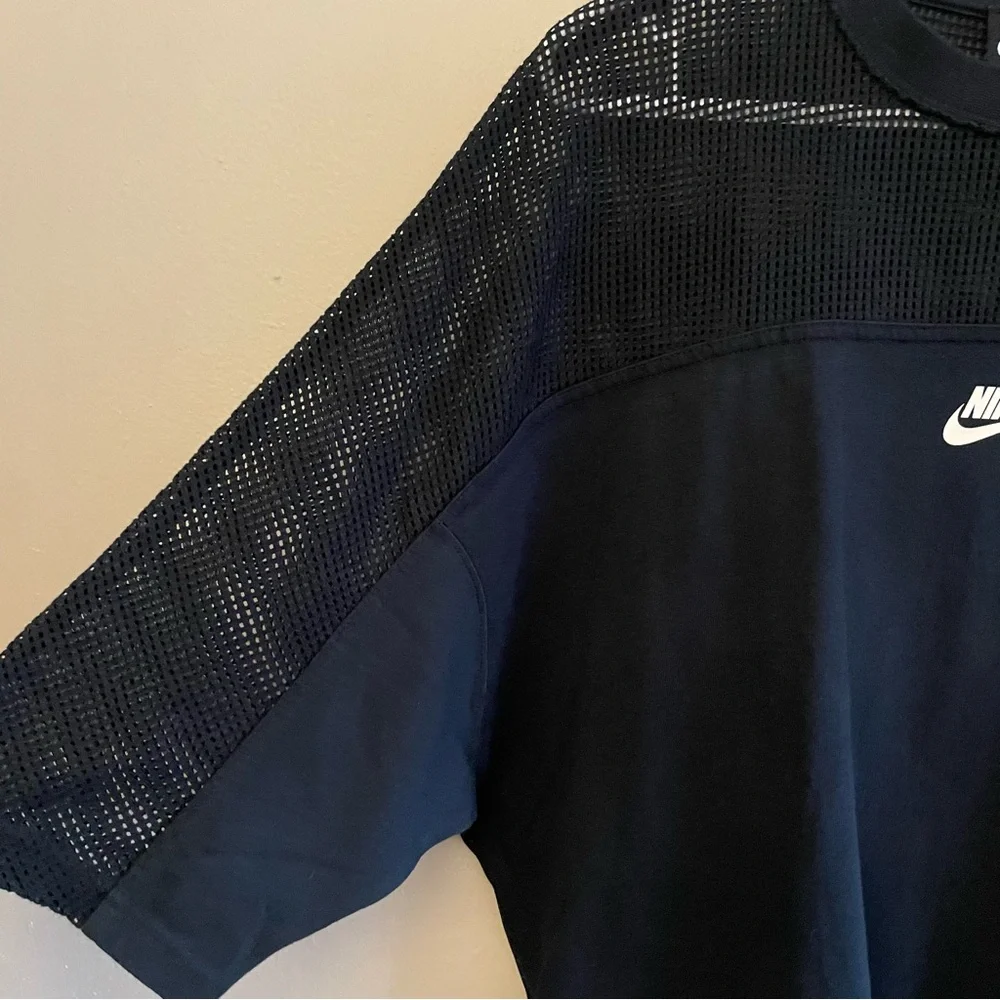 Nike Black Drop Sleeve Mesh Top w 3/4 Sleeve & Cropped Boxy Fit – Size Small EUC - Picture 7 of 14